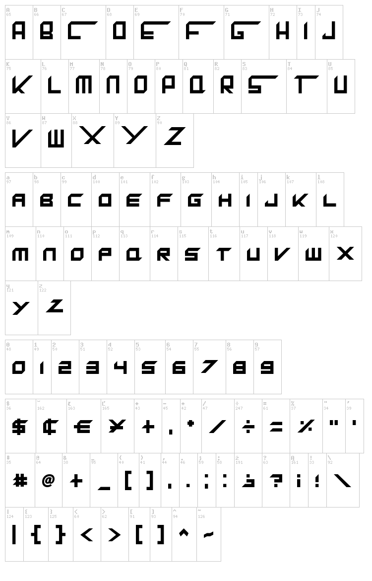 King Dubstepikz font map